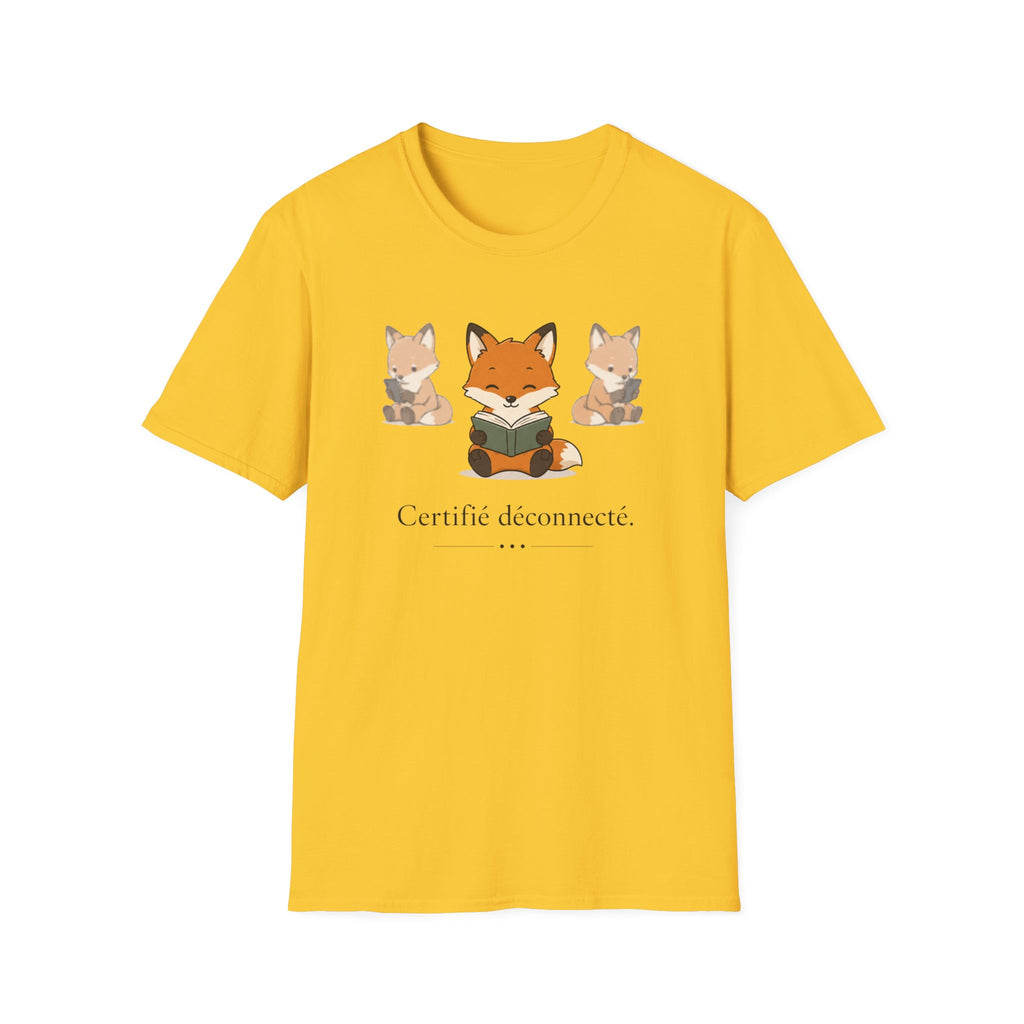 T-shirt Renards lecteurs — Adorables renards dessinés « Reconnecteur certifié »