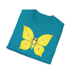 T-shirt papillon jaune avec poème