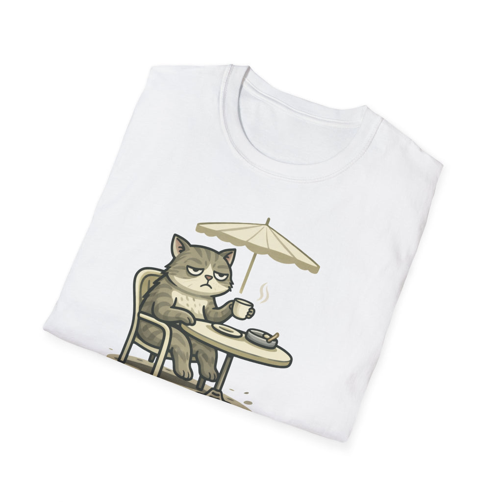 Lazy Cat Café T‑Shirt – 'J'avais raison mais j'ai la flemme' French Cat Graphic Tee