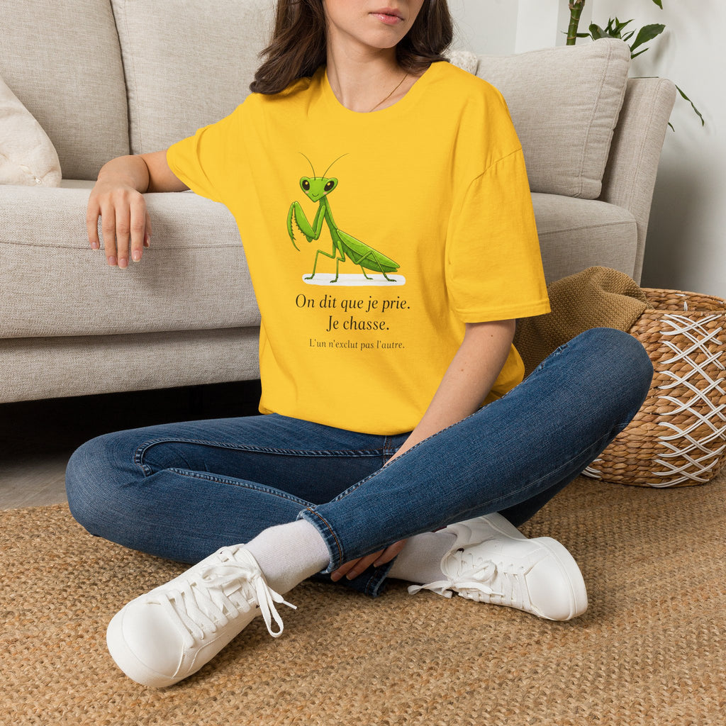 T-shirt Mante religieuse — Illustration d'une jolie mante religieuse verte