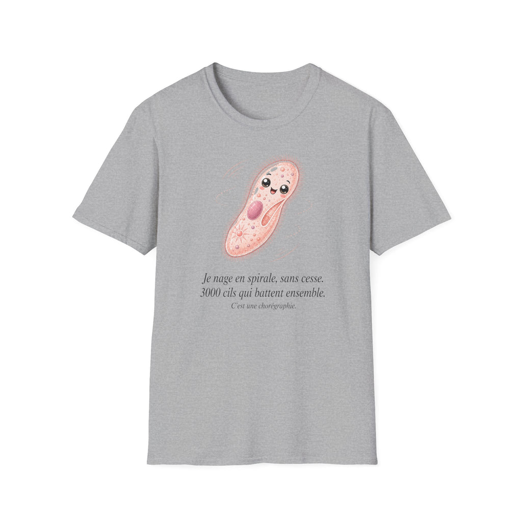 T-shirt avec adorable illustration de paramécie — T-shirt kawaii sur le thème de la biologie