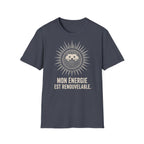 T-shirt Hérisson et énergie renouvelable — « Mon énergie est renouvelable » — T-shirt graphique écoresponsable