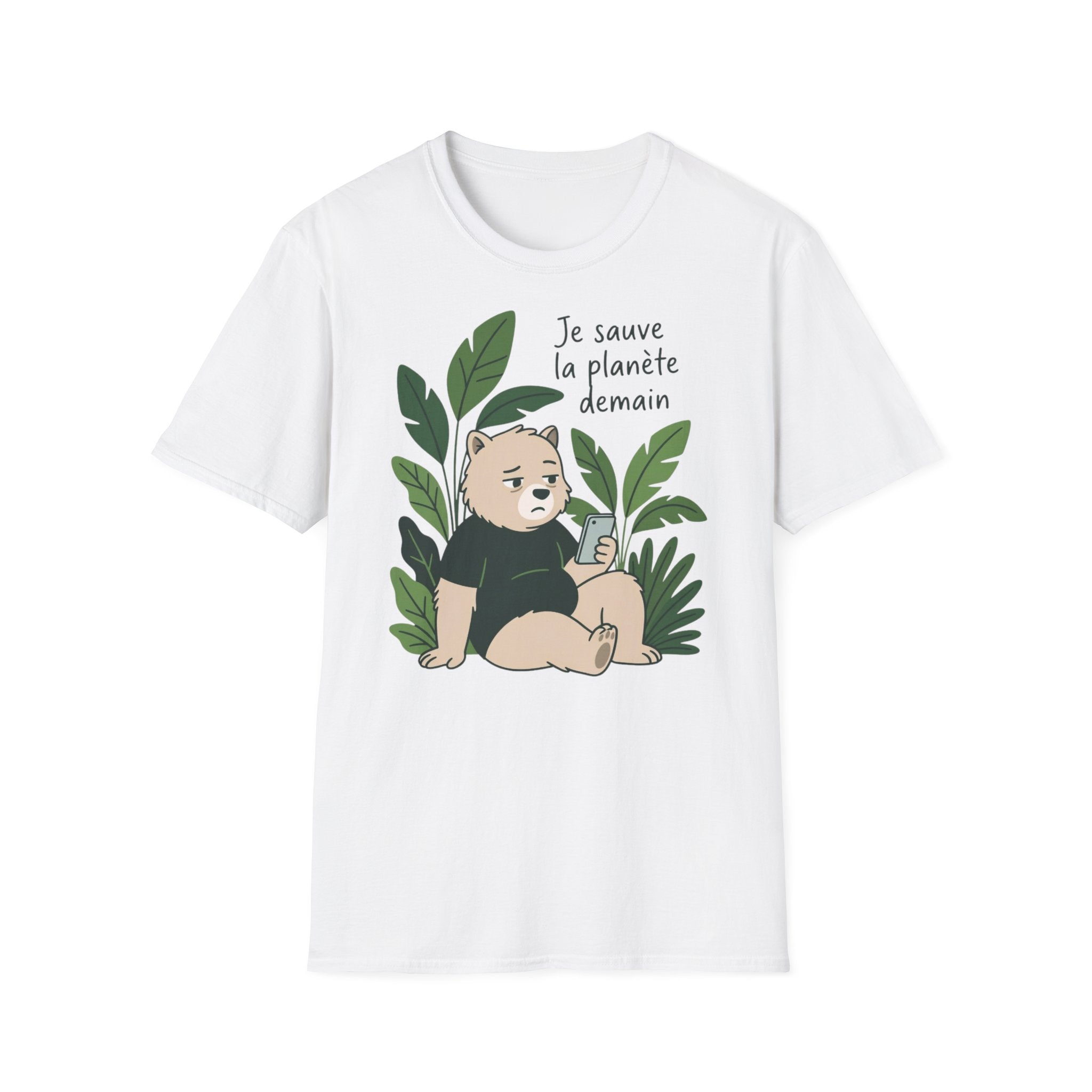 T-Shirt — Je sauve la planète demain (Cute Eco Baby Relaxing with Plants)