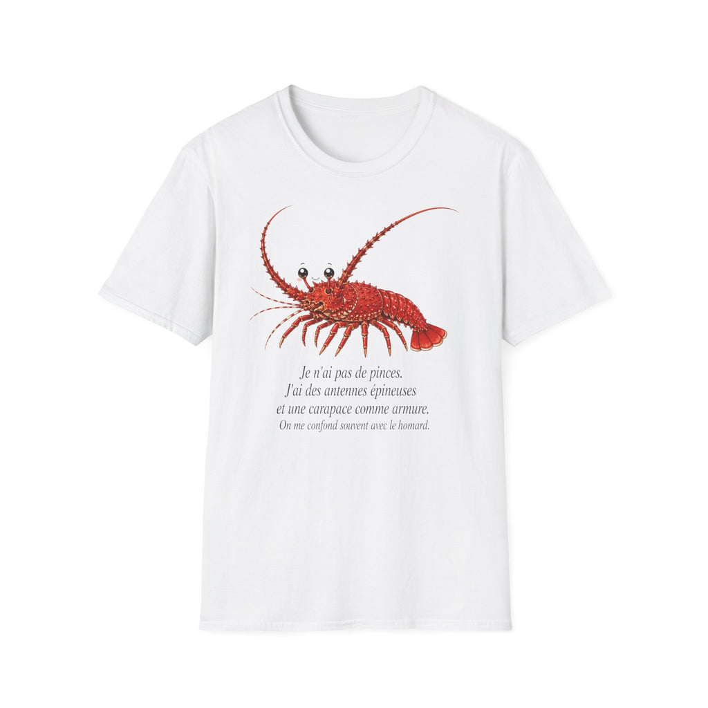 T-shirt illustré avec un homard — « Je n’ai pas peur »