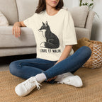 T-shirt illustré avec renard — « Libre et malin » — T-shirt graphique