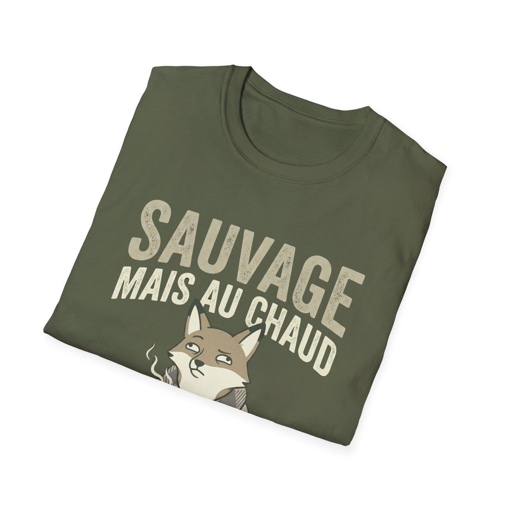 Sauvage Mais Au Chaud Fox T-Shirt — Cozy Vintage Fox Graphic Tee