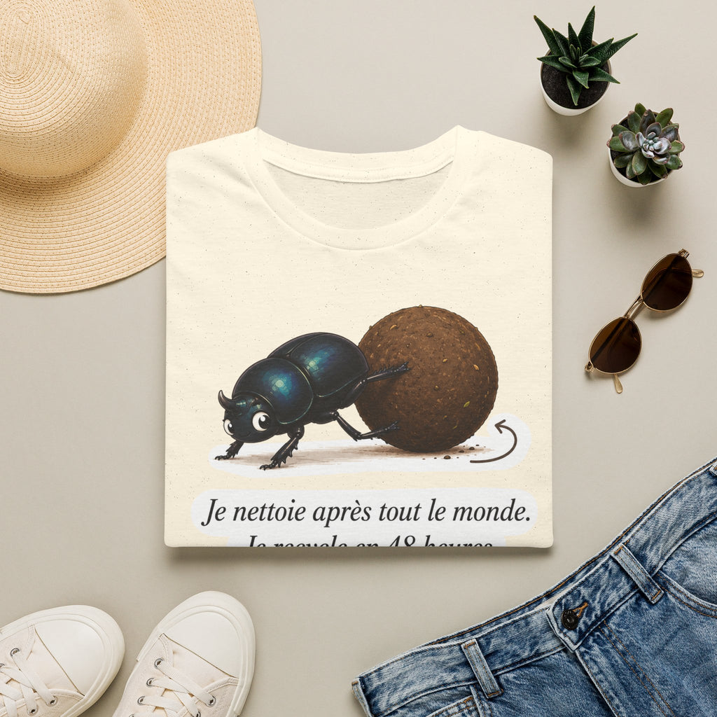 T-shirt — Scarabée bousier « Je recycle en 48 heures »