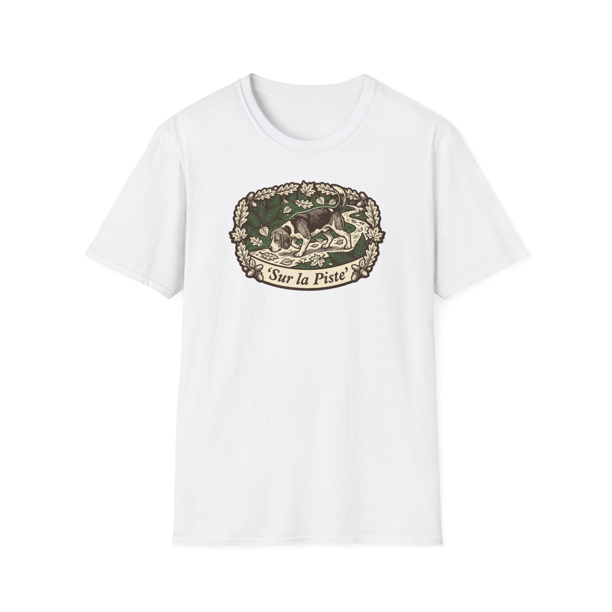 T-shirt — Graphique vintage nature lapin «Sur la piste»