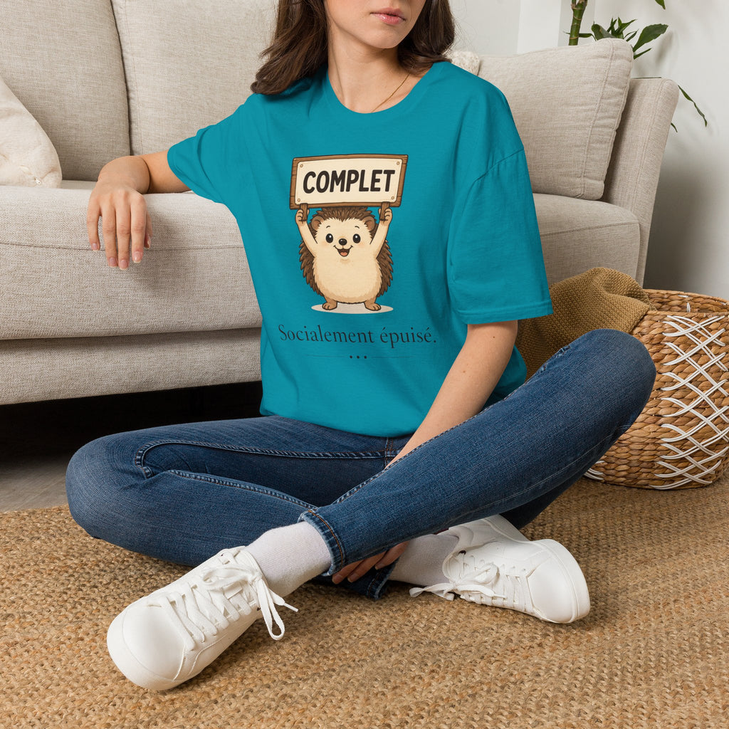 T-shirt « Complet » avec hérisson mignon — T-shirt graphique drôle « Complet »