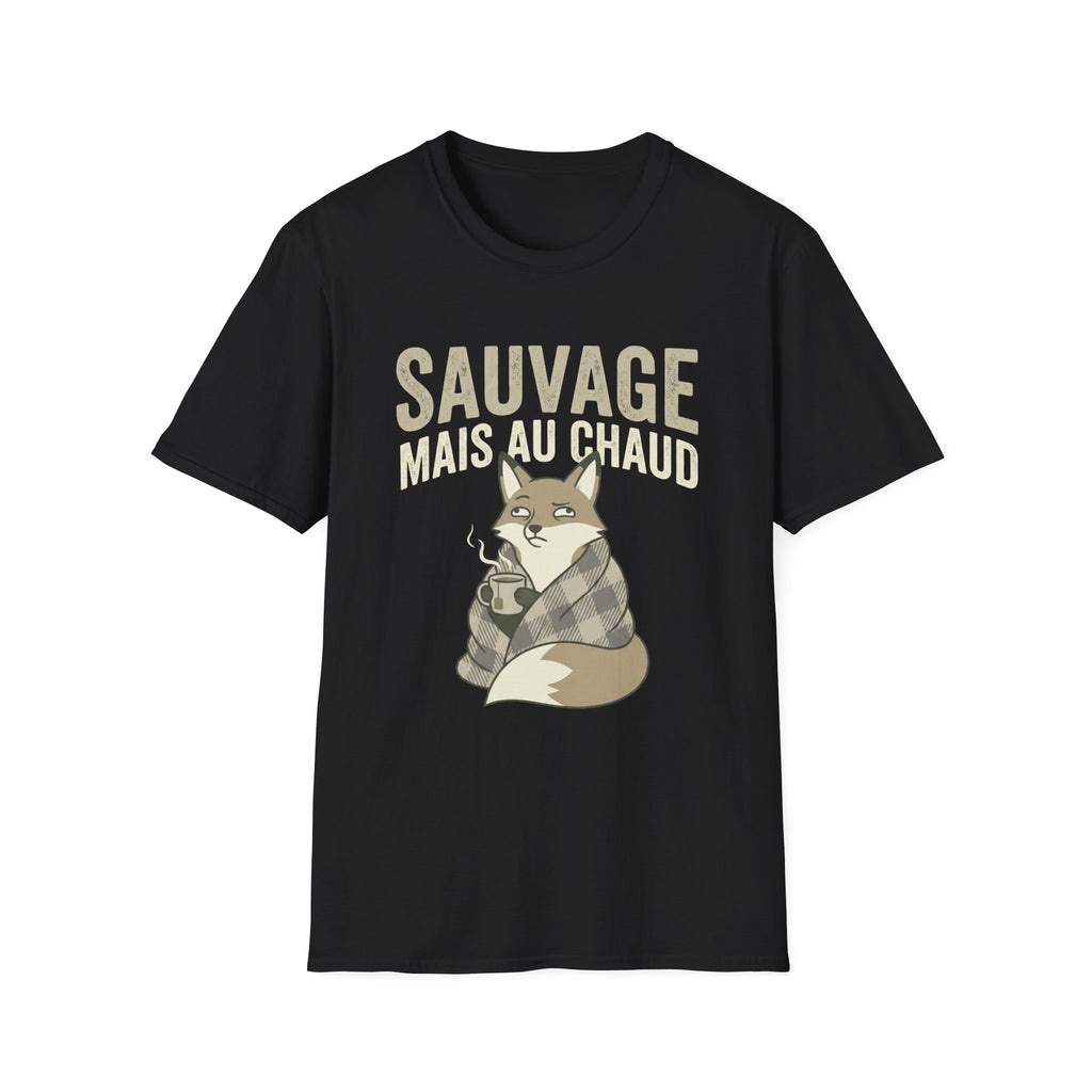 Sauvage Mais Au Chaud Fox T-Shirt — Cozy Vintage Fox Graphic Tee