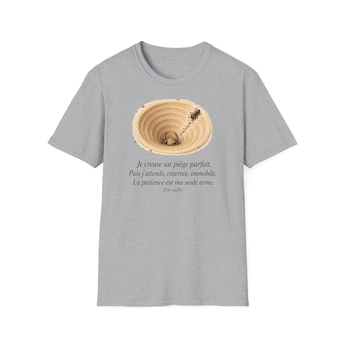 T-shirt — Illustration d’un piège à sable avec « Je creuse un piège parfait »