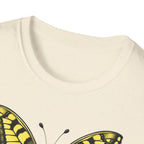 T-shirt graphique papillon — Machaon jaune vintage