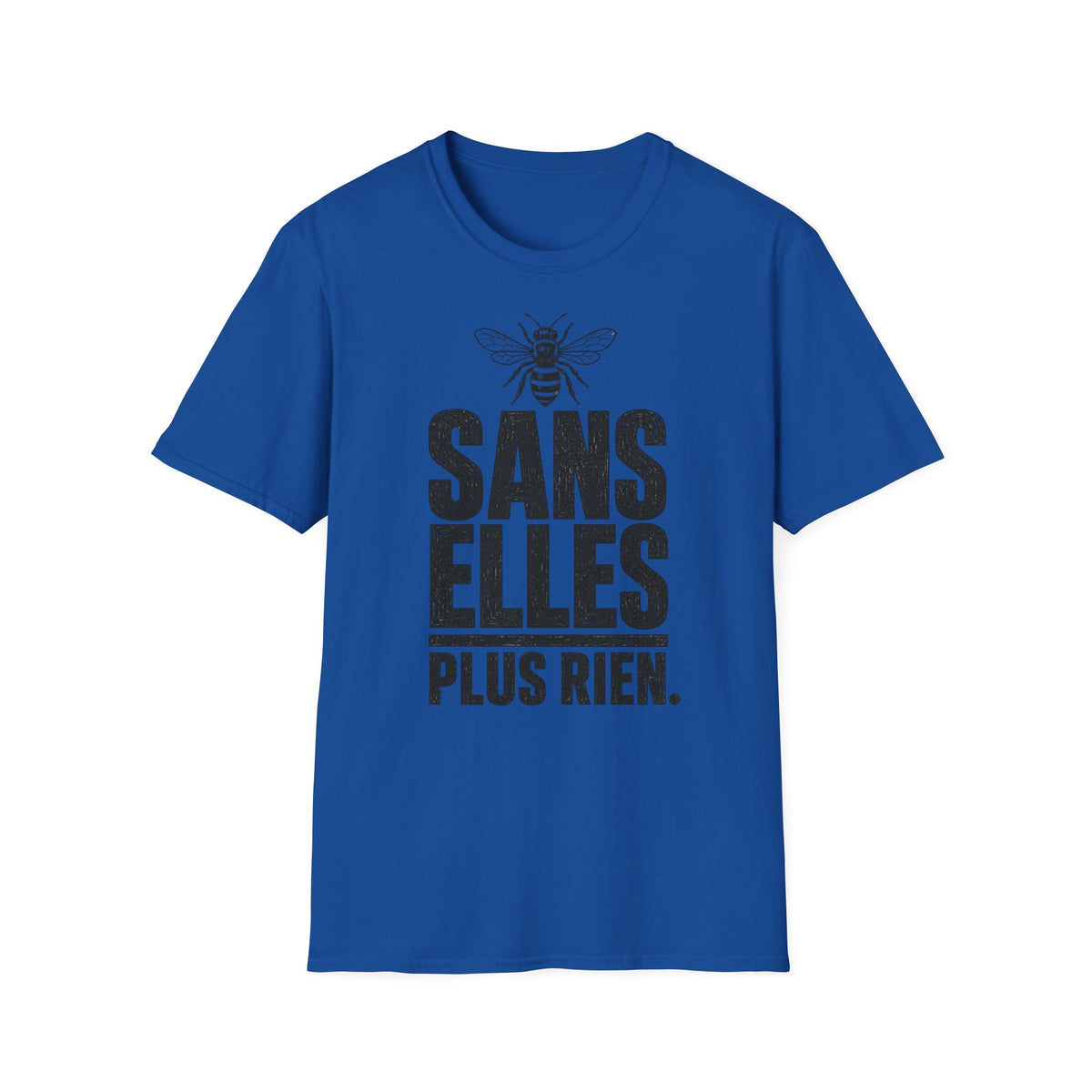 T-shirt — « Sans elles, plus rien » — Illustration graphique d’abeilles