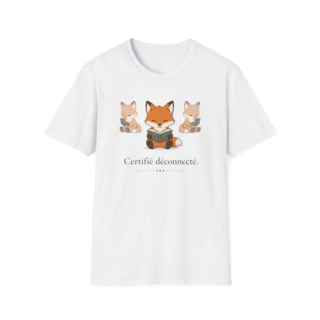 T-shirt Renards lecteurs — Adorables renards dessinés « Reconnecteur certifié »