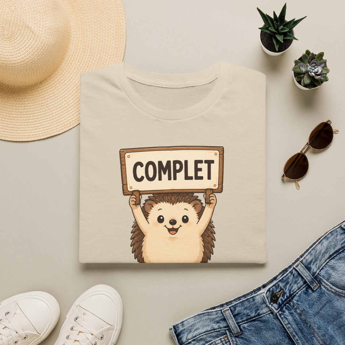 T-shirt « Complet » avec hérisson mignon — T-shirt graphique drôle « Complet »