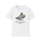 T-Shirt — "Menace biologique locale" Pigeon with Scarf and Croissant Cute Graphic