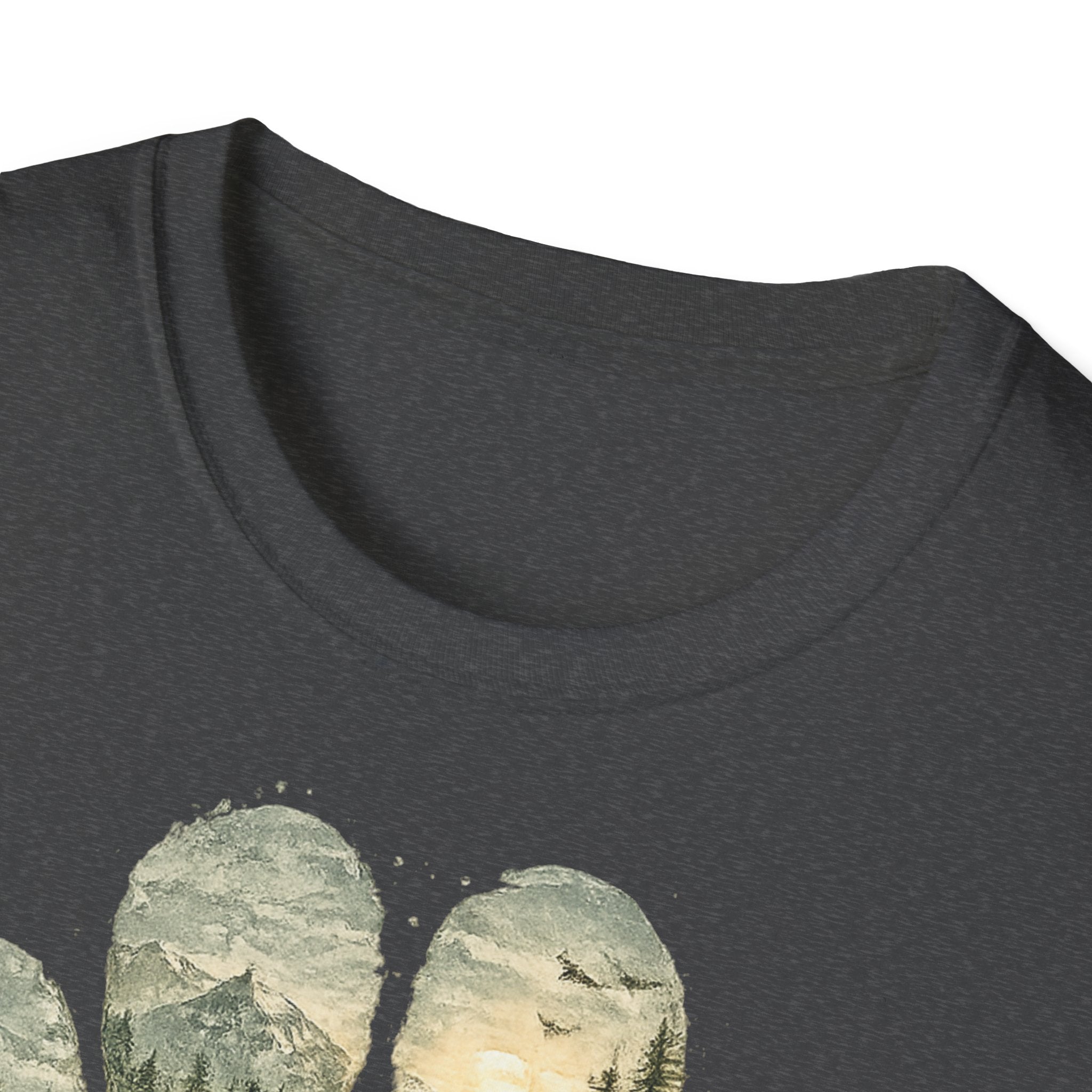 Wild Paw Landscape T-Shirt — Mountain Forest Paw Print Nature Tee
