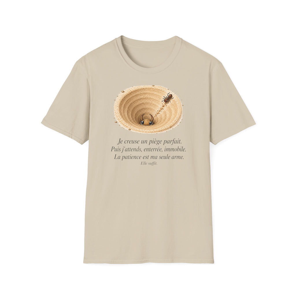 T-shirt — Illustration d’un piège à sable avec « Je creuse un piège parfait »