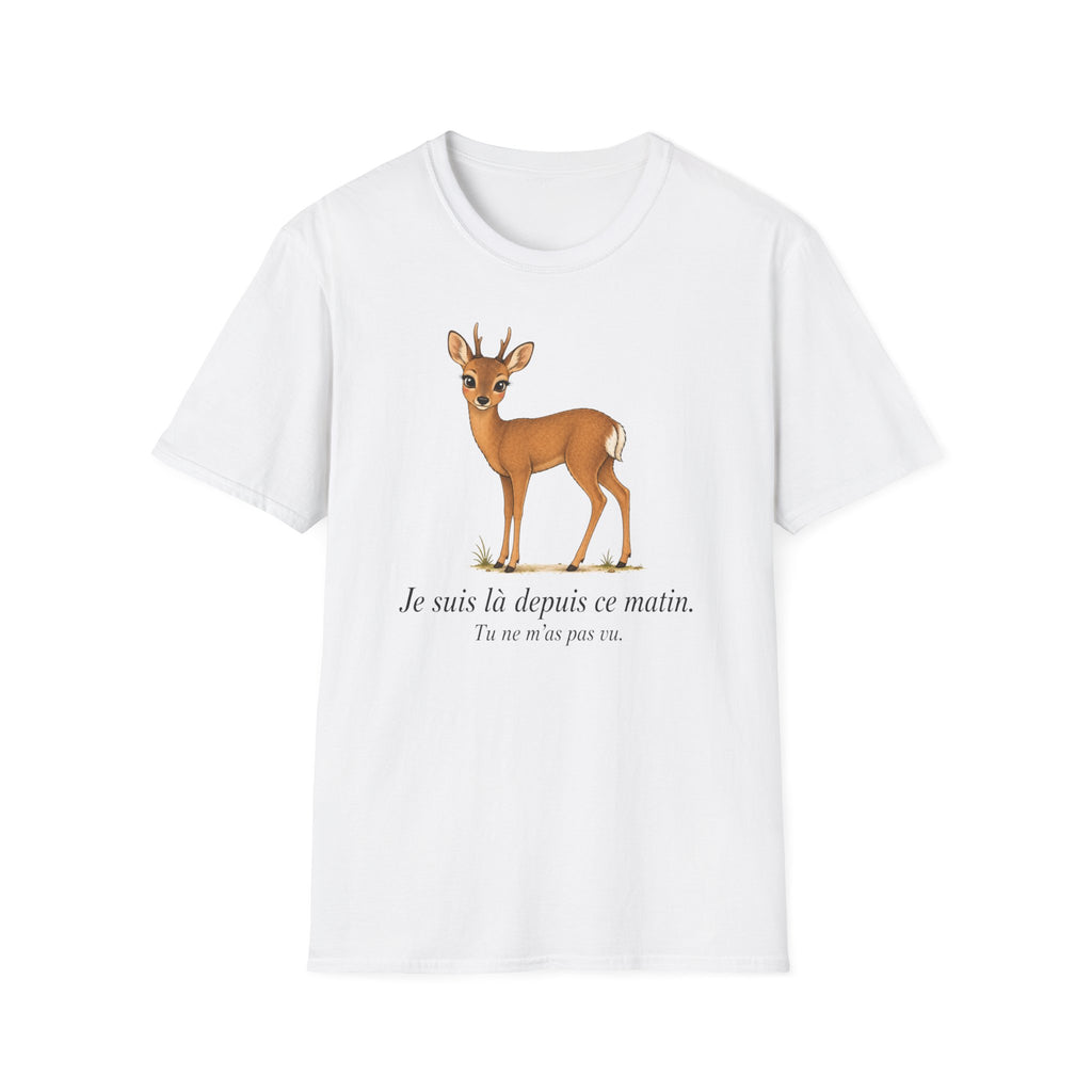 T-shirt avec illustration de cerf — Adorable motif de faon (texte en français)
