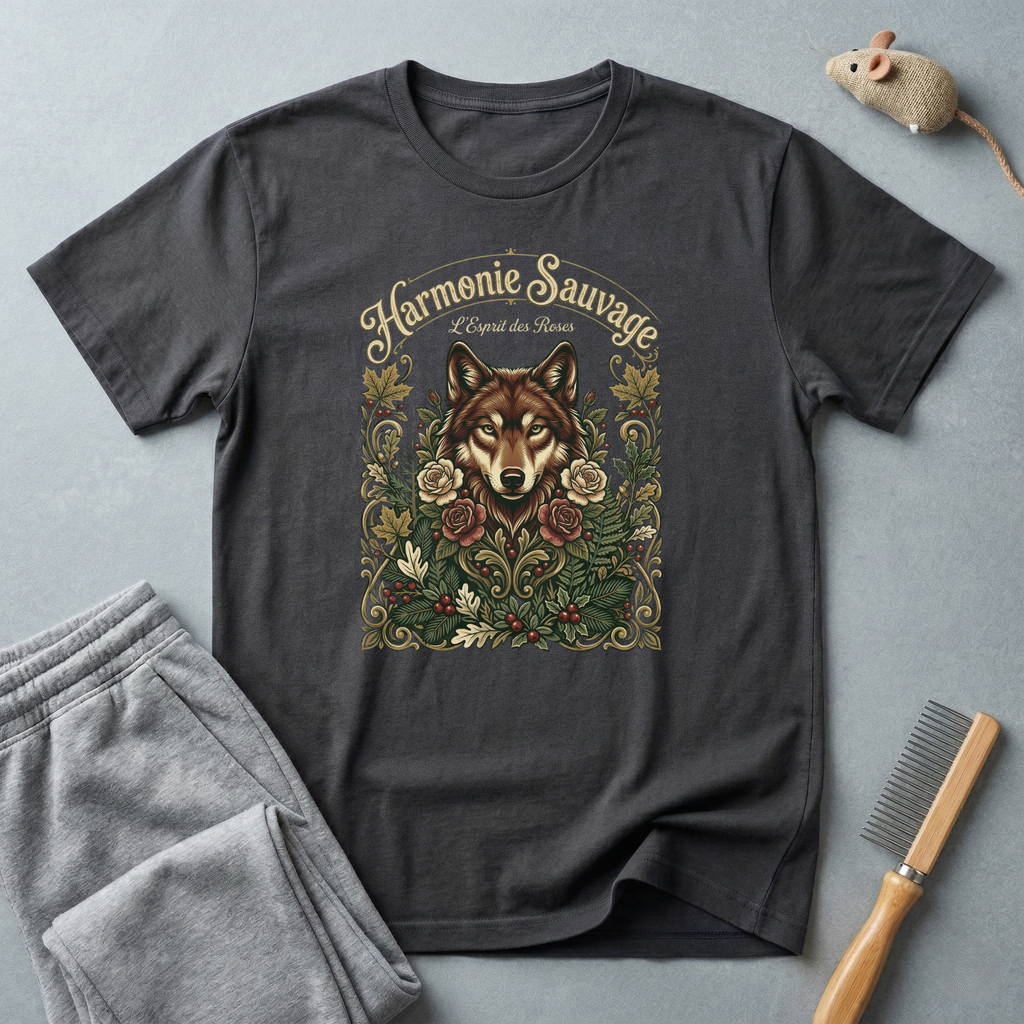 T-shirt Loup Floral — «Sauvagement Féroce» T-shirt graphique nature vintage 🐺🌿