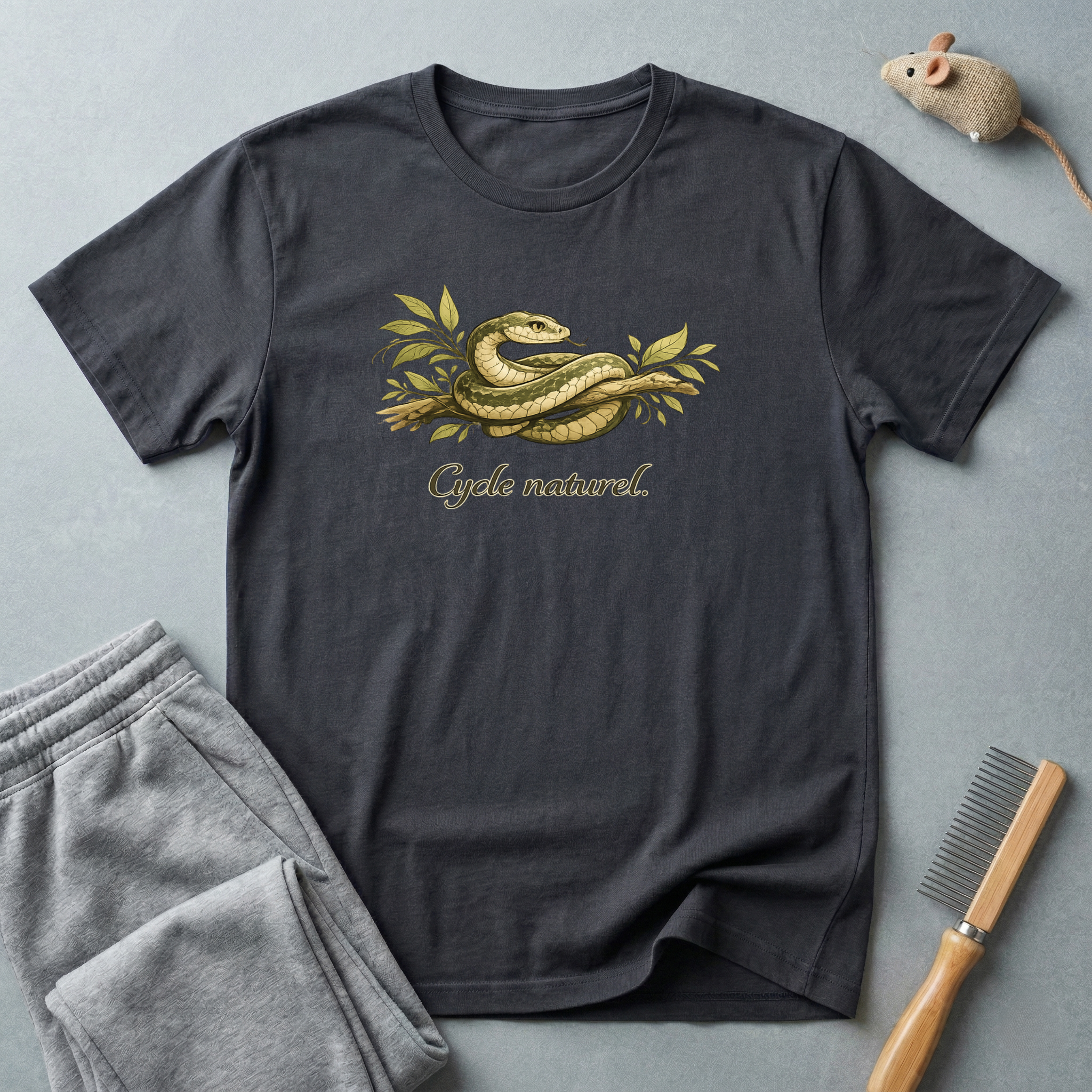 T-shirt Illustration de serpent — «Cycle naturel»