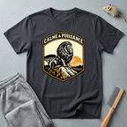 T-shirt graphique Lion «Calme & Puissance» — T-shirt vintage safari au coucher de soleil