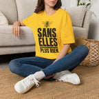 T-shirt — « Sans elles, plus rien » — Illustration graphique d’abeilles