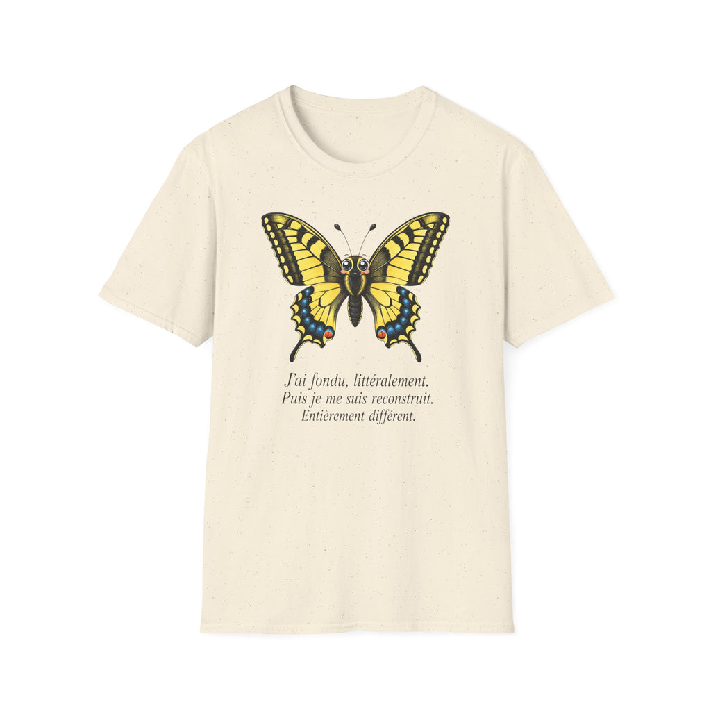 T-shirt graphique papillon — Machaon jaune vintage