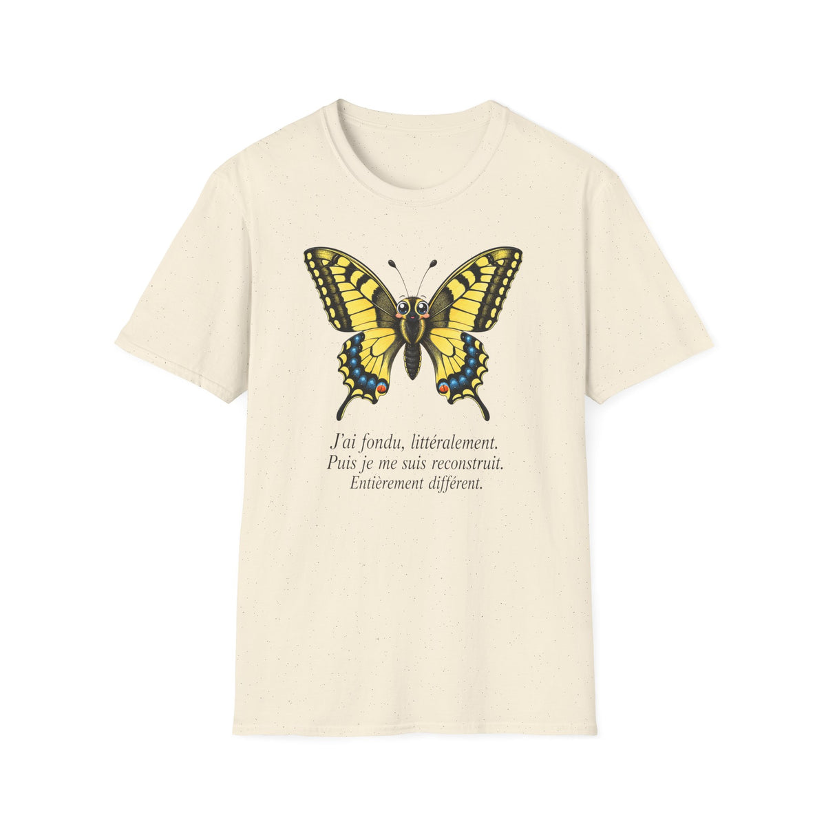 T-shirt graphique papillon — Machaon jaune vintage