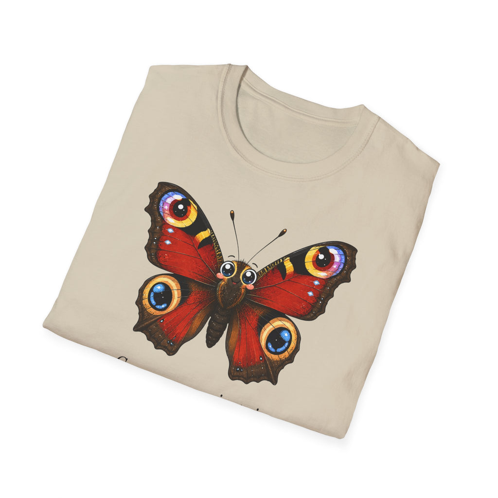 T-shirt illustré avec un papillon — « Ces yeux ne voient rien. Ils font voir ce qu’on soupçonne. Ça suffit. »