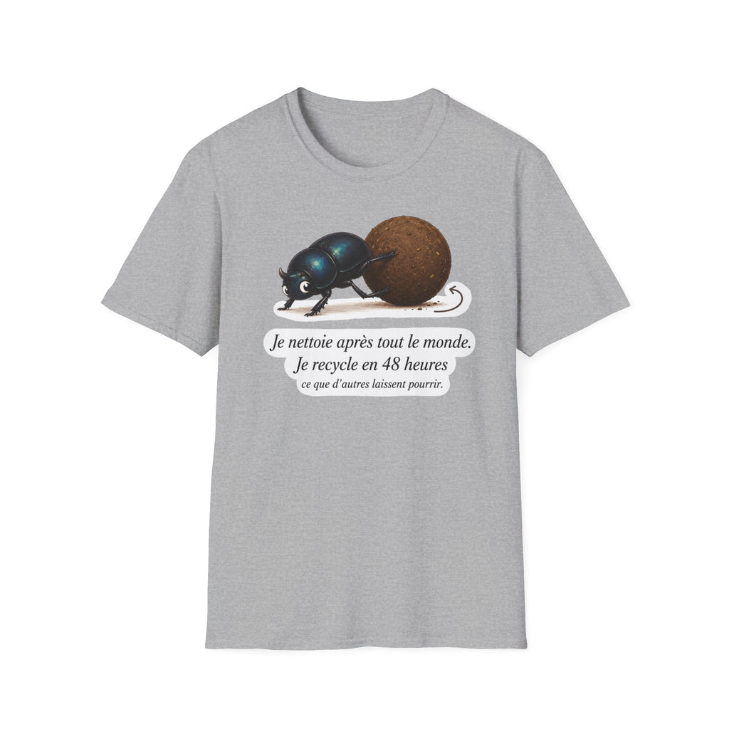 T-shirt — Scarabée bousier « Je recycle en 48 heures »