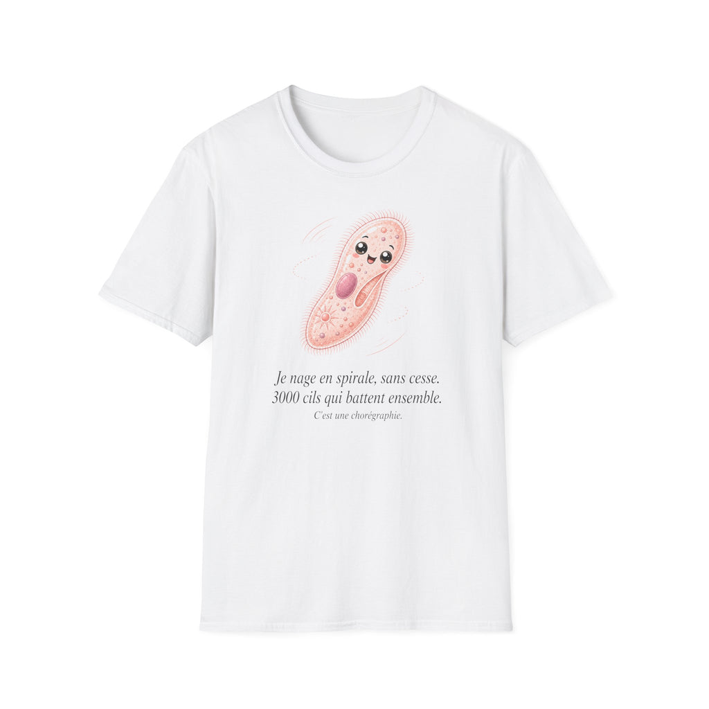 T-shirt avec adorable illustration de paramécie — T-shirt kawaii sur le thème de la biologie