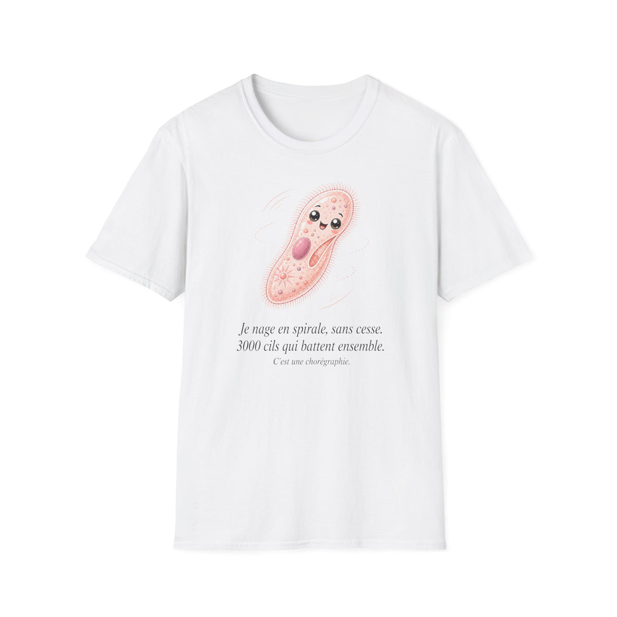 T-shirt avec adorable illustration de paramécie — T-shirt kawaii sur le thème de la biologie