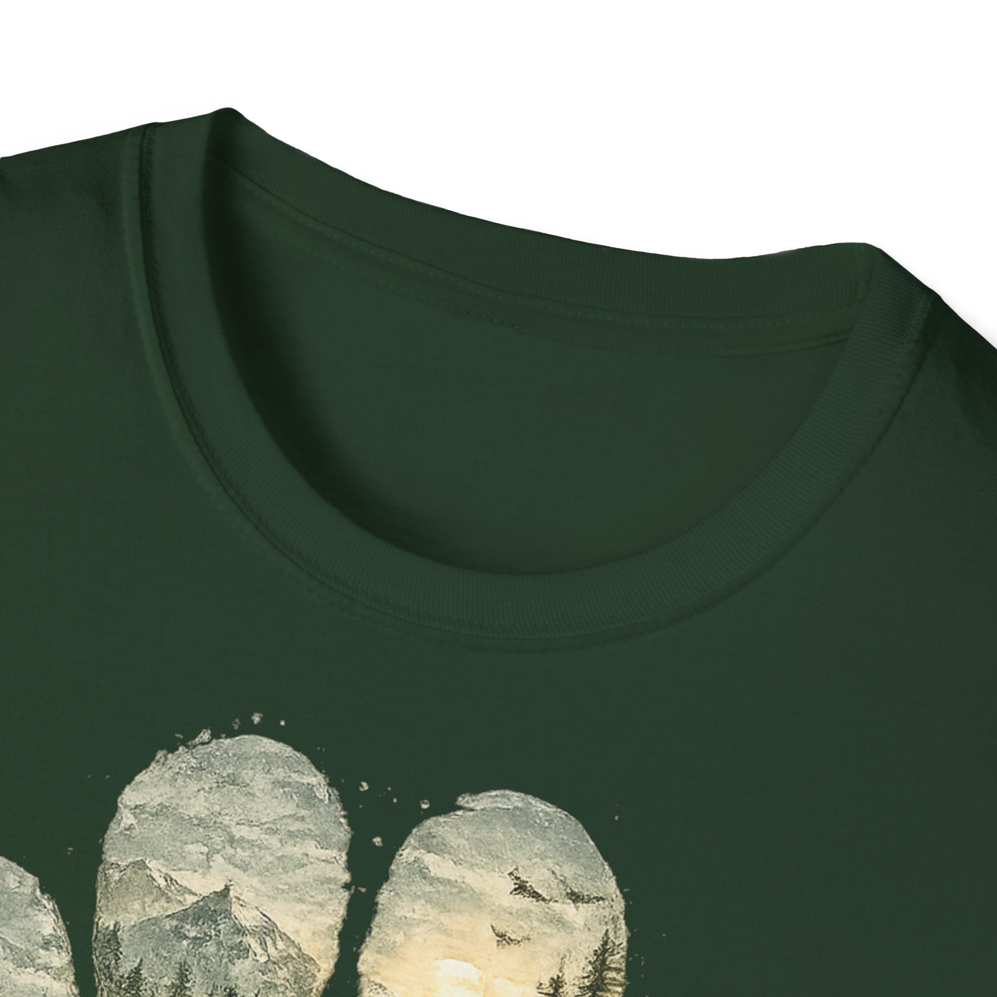 Wild Paw Landscape T-Shirt — Mountain Forest Paw Print Nature Tee