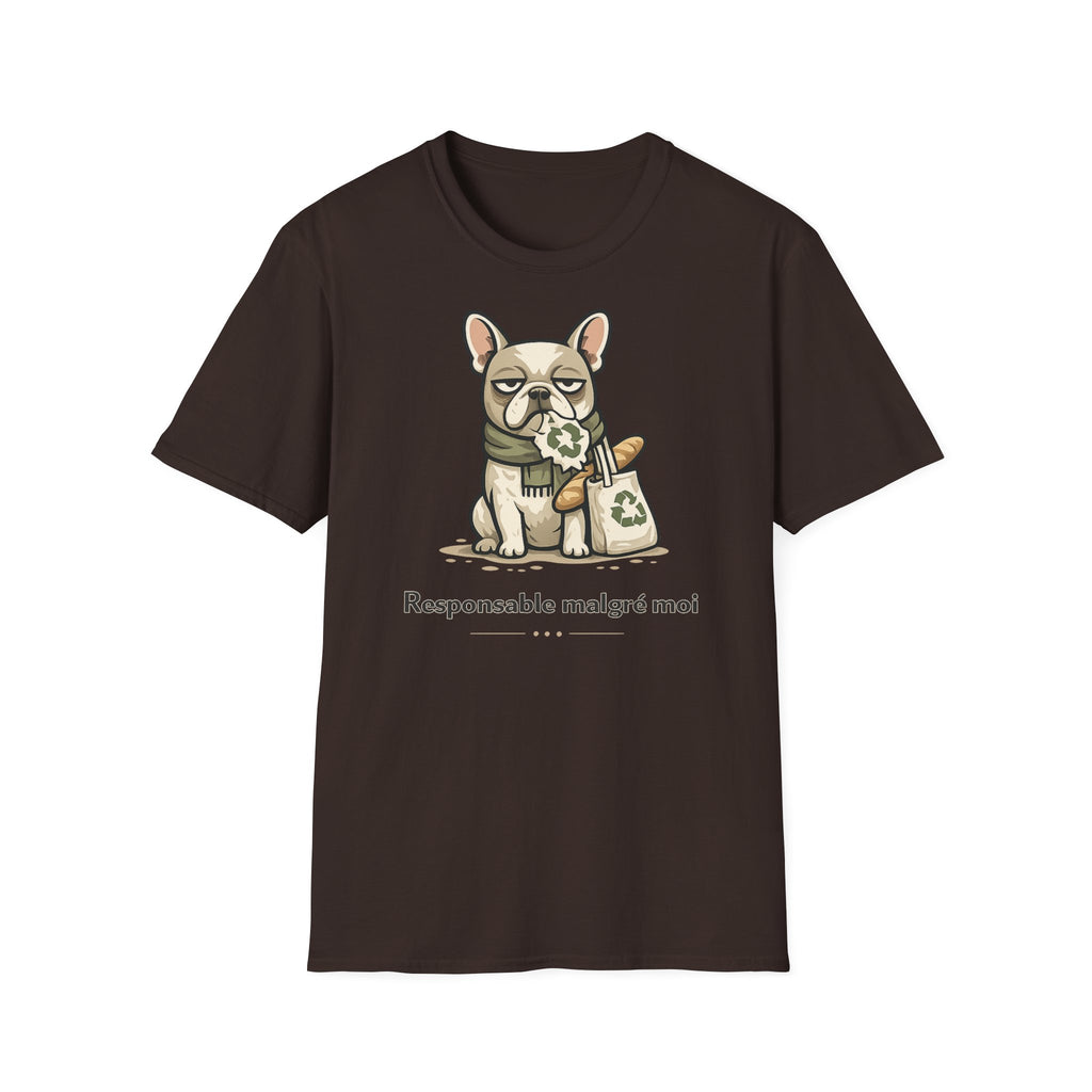 T-Shirt — Cute French Bulldog Graphic “Responsable malgré moi”