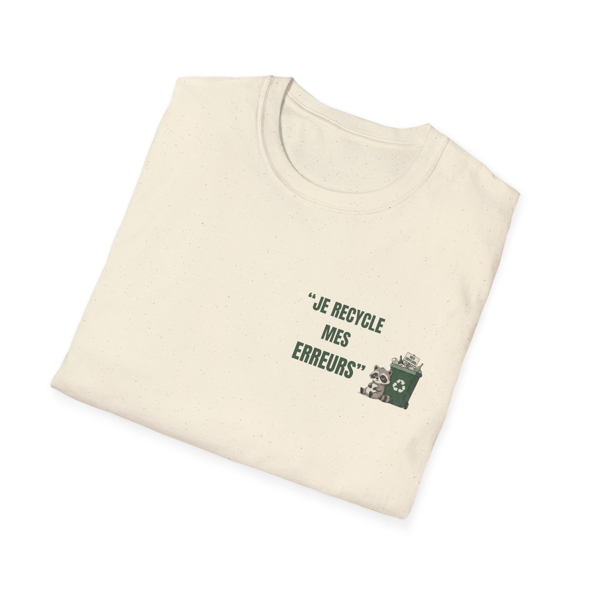 T-Shirt — "Je recycle mes erreurs" Graphic Tee with Recycling Camera Art