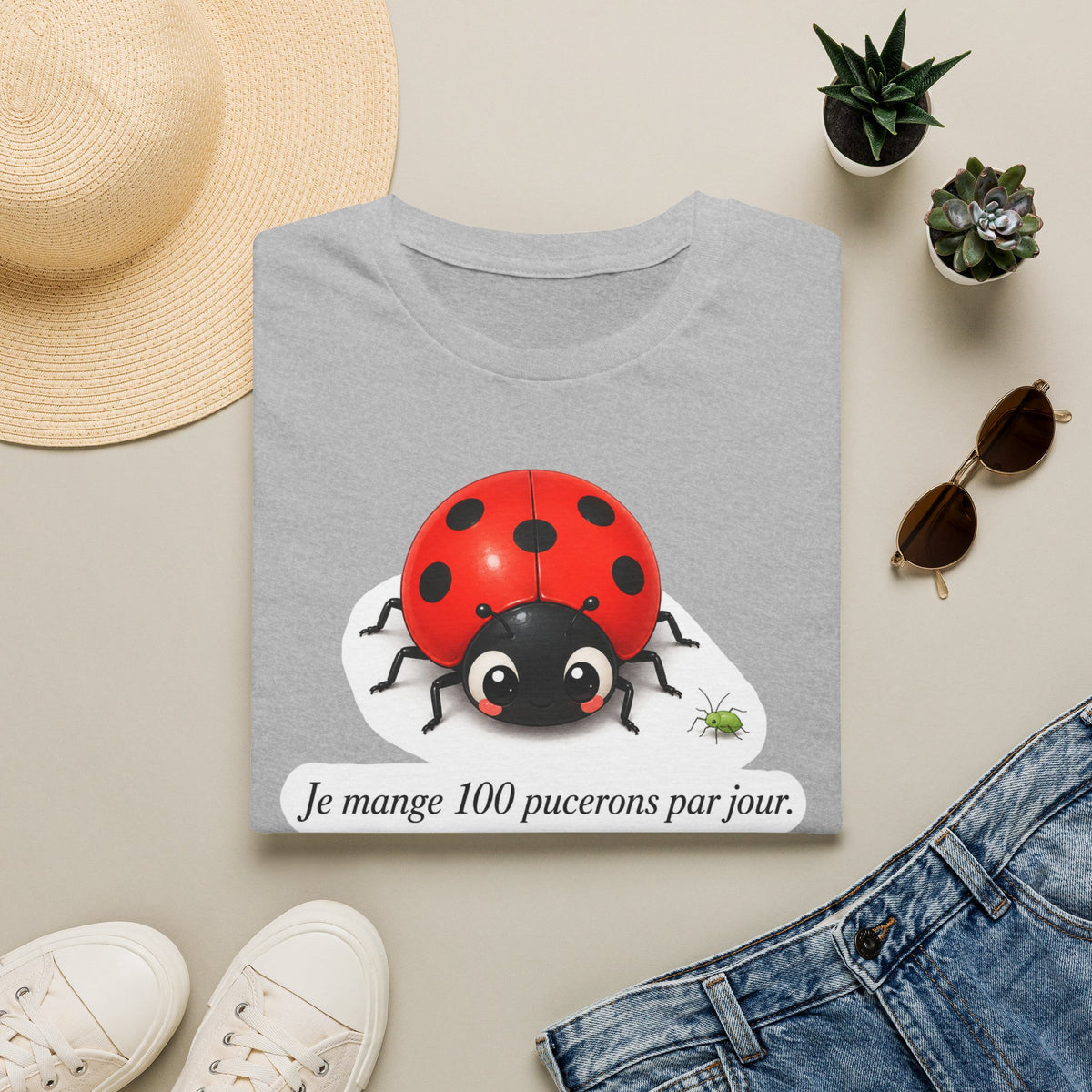T-shirt Coccinelle — « Je mange 100 pucerons par jour »