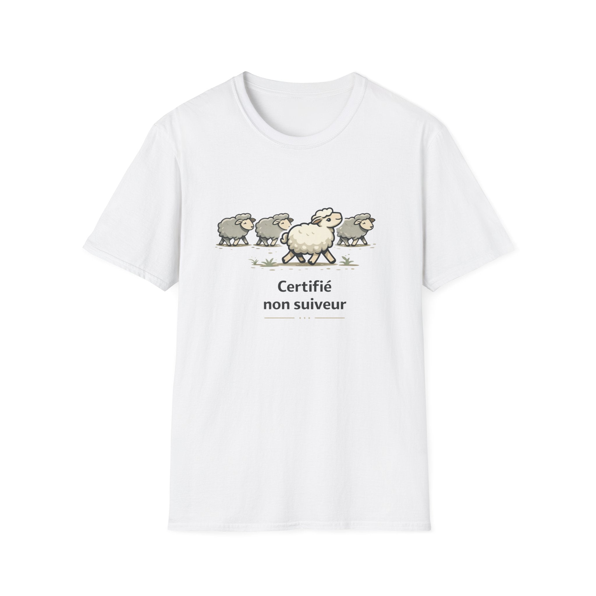 T-Shirt — "Certifié non suiveur" Funny Sheep Graphic Tee