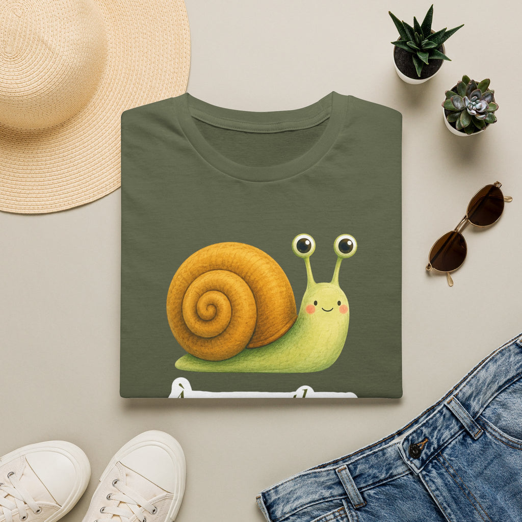 T-shirt illustré avec escargot — « À mon rythme. » — Adorable T-shirt « slow living »