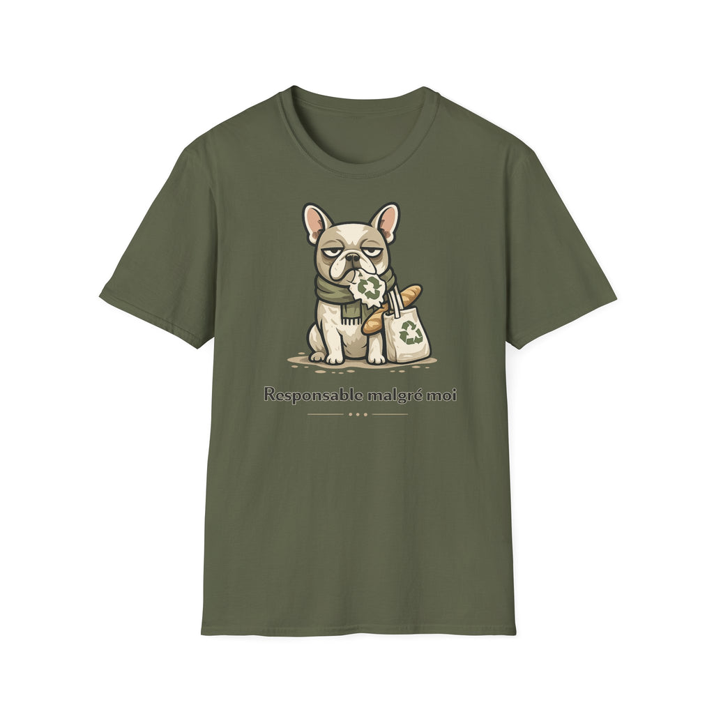 T-Shirt — Cute French Bulldog Graphic “Responsable malgré moi”