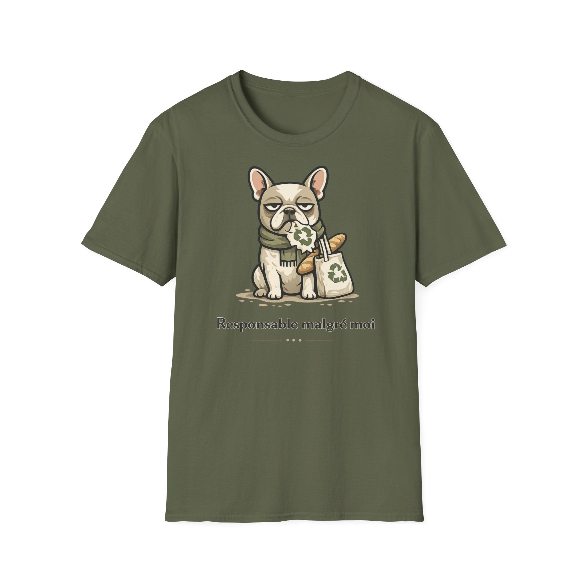 T-Shirt — Cute French Bulldog Graphic “Responsable malgré moi”
