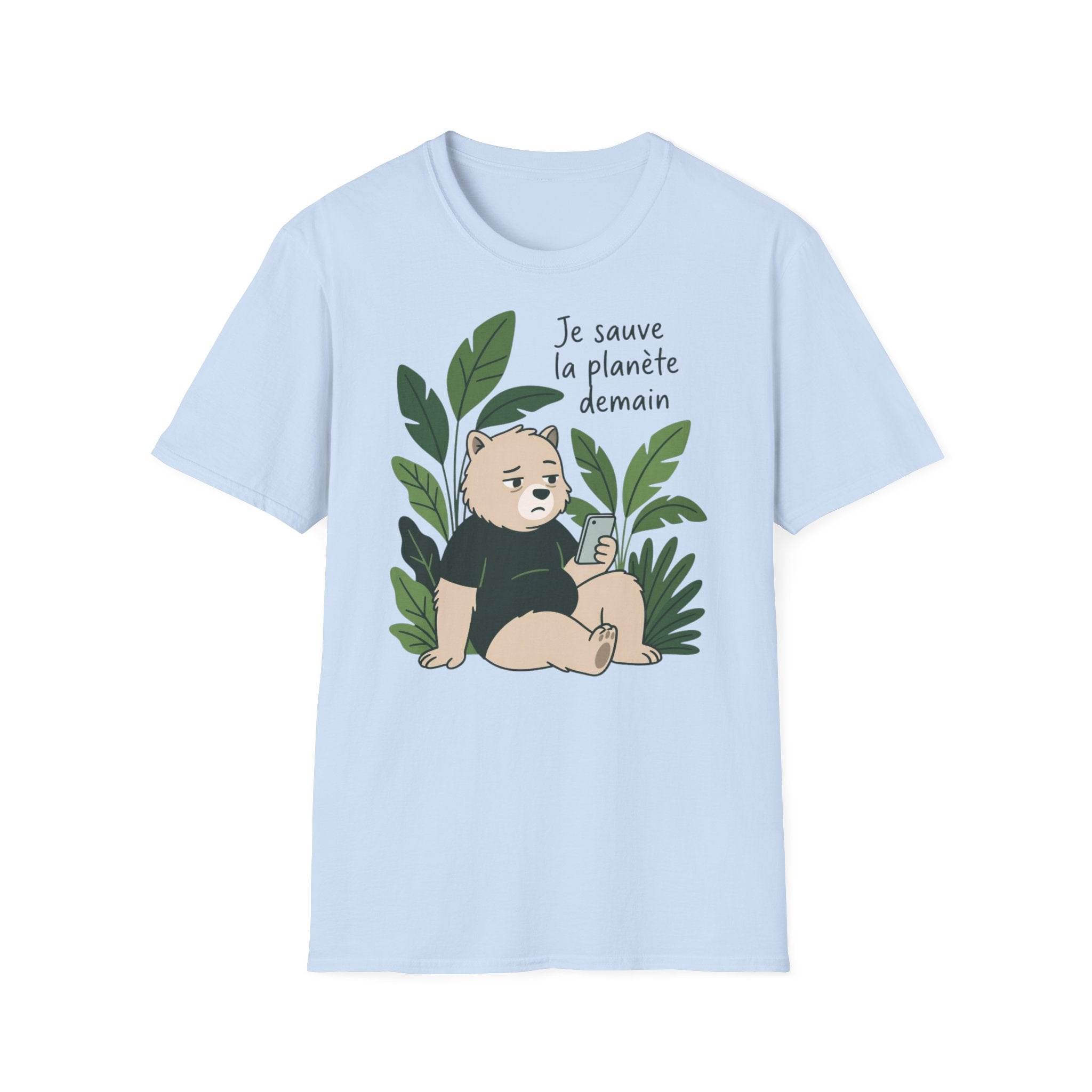 T-Shirt — Je sauve la planète demain (Cute Eco Baby Relaxing with Plants)