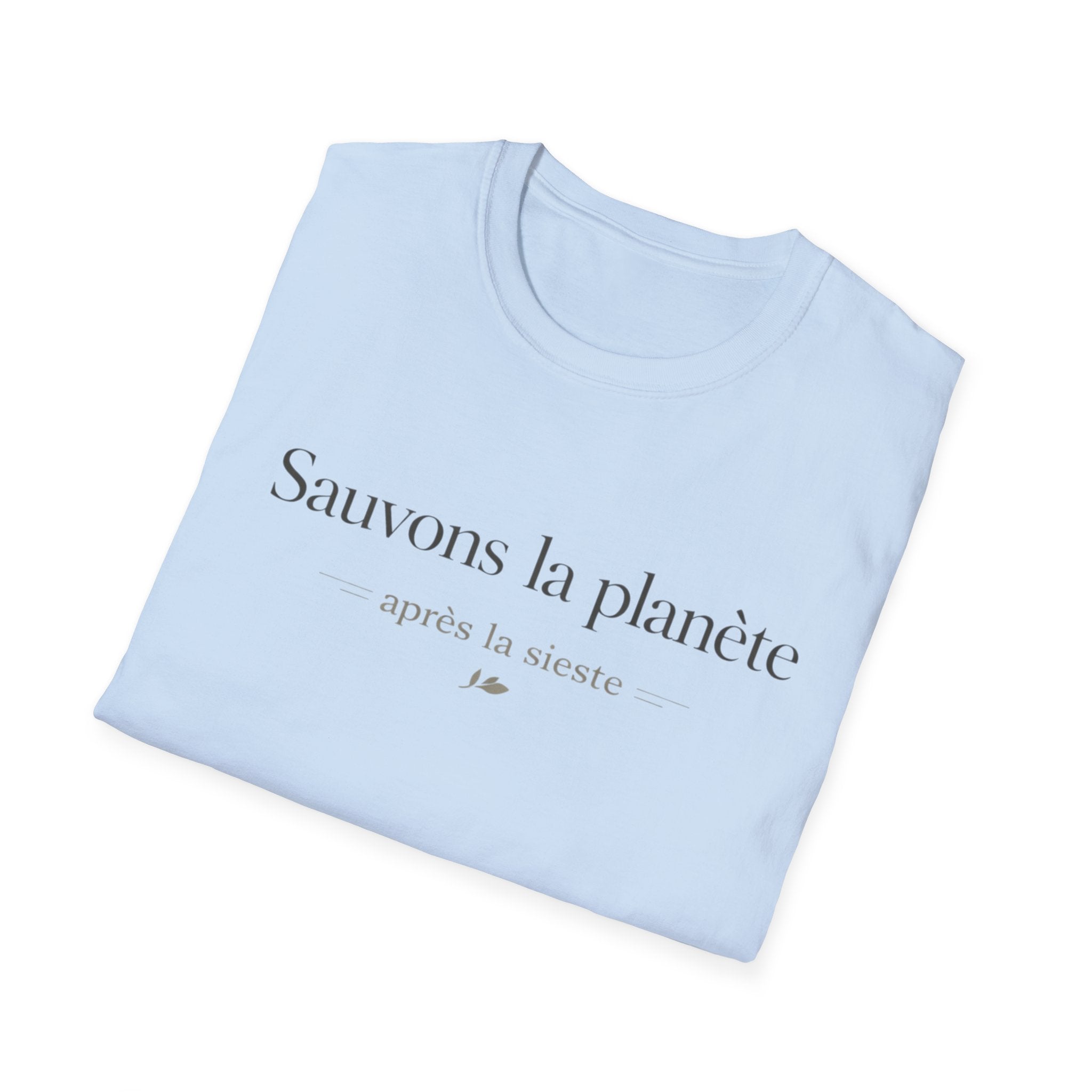 T‑Shirt — "Sauvons la planète" Minimal French Eco Message Tee