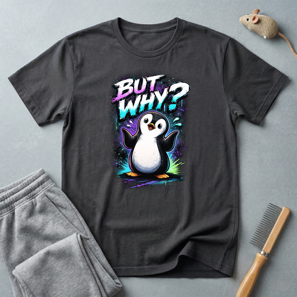 T-shirt graphique pingouin «But Why?»