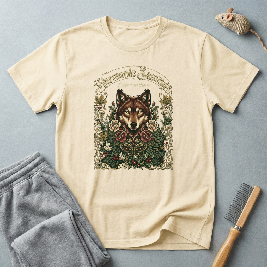 T-shirt Loup Floral — «Sauvagement Féroce» T-shirt graphique nature vintage 🐺🌿