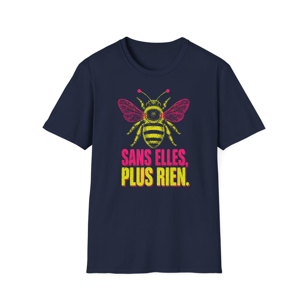 T-shirt graphique Abeille — « Sans elles, plus rien. » — T-shirt féministe en hommage aux pollinisatrices