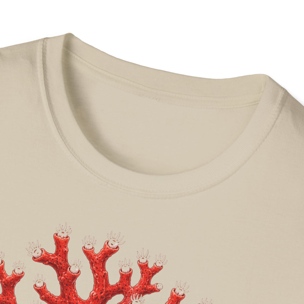 T-Shirt — Red Coral Illustration with French Quote