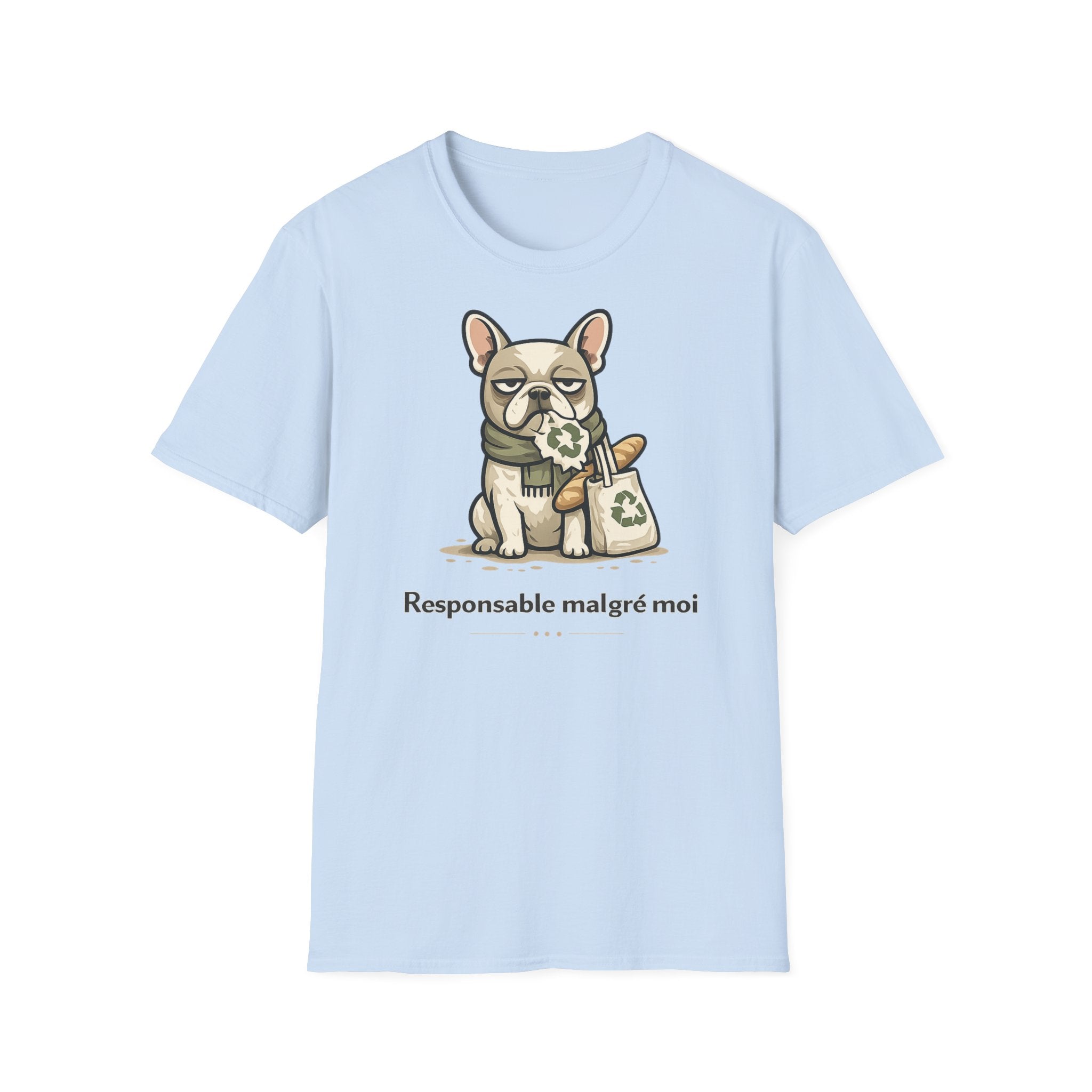 T-Shirt — Cute French Bulldog Graphic “Responsable malgré moi”