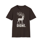 T-shirt illustré avec cerf — « DIGNE. » — T-shirt graphique inspiré de la nature