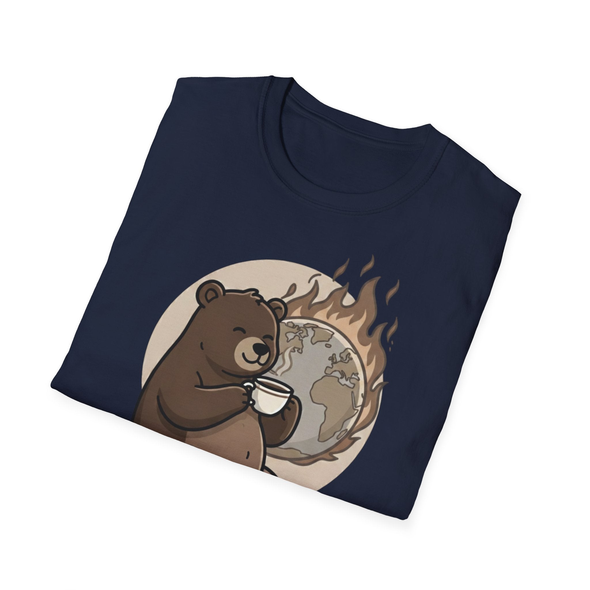 This Is Fine Bear T-Shirt — Funny Cozy Cartoon Tee